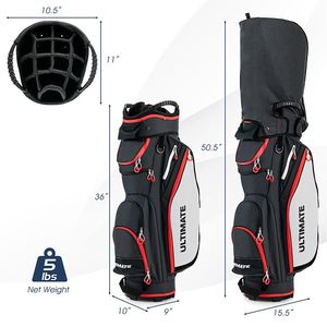 Borsa da Golf in Pelle PU da 9,5 Pollici con Divisori a 14 Vie e Organizer Superiore per Sport - Product Image 4