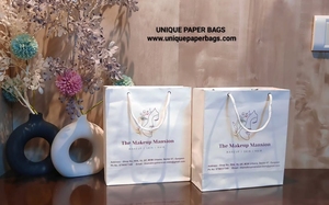 High Quality Luxury <b>Paper</b> Shopping Bags with Rope Handles for Makeup Studio Salon Skincare and Promotional Gift Packaging - Product Image 1