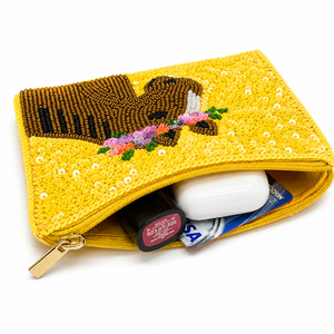 Luxury Handmade Floral Zebra Glass Beaded Coin Purse Sequin Animal Zipper Wallet Boutique Gift OEM ODM Wholesale - Product Image 2
