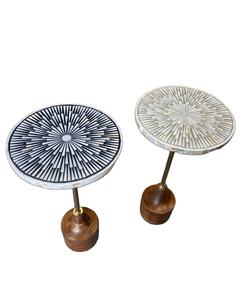 Table d'appoint indienne traditionnelle en incrustation de nacre motif floral meubles faits à la main pour chambre et salon élégance - Product Image 3