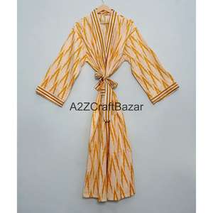 ชุดกิโมโนผ้าฝ้ายลายดอกไม้สีสันสดใส ดีไซน์ทันสมัย สวมใส่สบาย เหมาะสำหรับฤดูร้อนและฤดูหนาว พร้อมเข็มขัดปรับได้ - Product Image 3