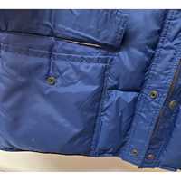 Gilet matelassé pour homme en toile bleue avec blocs de couleur, col rabattable, respirant, coupe-vent, vêtement d'extérieur décontracté pour l'hiver, logo personnalisé