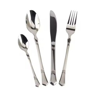 Ensemble de couverts de cuisine et de salle à manger haut de gamme en métal, cuillère, fourchette, couteau en acier inoxydable, ensemble de couverts élégants, vaisselle élégante - Product Image 1