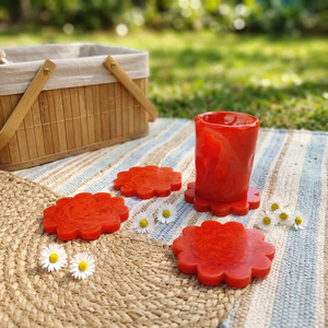 Factory Wholesale Resin <b>Coasters</b> Handmade Decorative <b>Table</b> <b>Coaster</b> Set for Home Hotel Restaurant and Cafe - Product Image 5