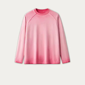 T-shirt à manches longues pour homme personnalisé de haute qualité, dégradé, délavé à l'acide, 100 % coton, respirant et pas cher, coupe ample - Product Image 5