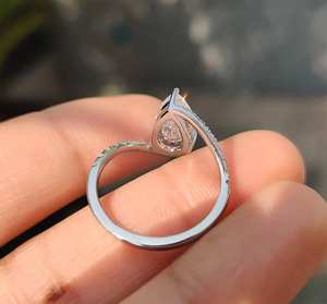 Anillos de Boda para Mujer con Diamantes Cultivados en Laboratorio, Corte Pera, 1 Quilate, Estilo Clásico, Sin Níquel, Sin Plomo, Oro Sólido de 10k/14k/18k - Product Image 3