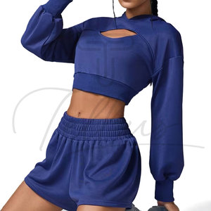 Sudadera Corta para Mujer al por Mayor con Logotipo Personalizado, Sudadera Corta de Manga Larga, Sudadera Corta Personalizada para Mujer, Sudadera Corta Tipo Pullover para Mujer - Product Image 3