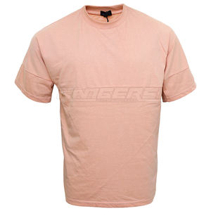 T-shirt en coton pêche clair, coupe ample, manches courtes, col rond, vêtements décontractés, vente en gros, logo personnalisé, t-shirts de sport - Product Image 1