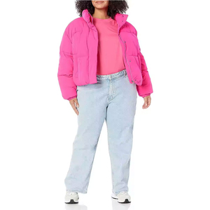 Casual Female Crop <b>Jacket</b> Winter Coat Cotton Bubble <b>Cropped</b> Women's <b>Puffer</b> <b>Jacket</b> for Ladies Fashionable Sublimation Design - Product Image 2
