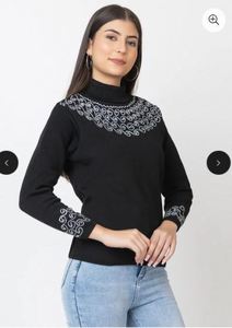 Pull en maille pour femme en mélange de coton, de qualité supérieure, décontracté, pour tous les jours, chaud, tendance automne, prix de gros - Product Image 4