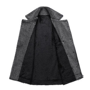 Faux Shearling Woven <b>Jacket</b> Men Winter Turn Down Collar Zipper Raised Rubber Print Outdoor Casual Custom Design - Product Image 3