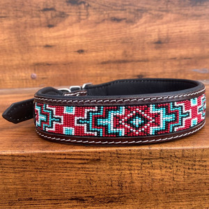 Wholesale Custom New Style Premium Leather Beaded <b>Dog</b> <b>Collar</b> Luxury Design Heavy Duty Hand Tooled Leather Adjustable Pet <b>Collars</b> - Product Image 2