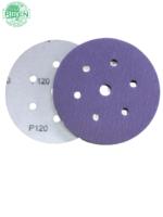 Disque abrasif violet RIKEN 115 mm à 7 trous avec fixation auto-agrippante pour meuleuse d'angle