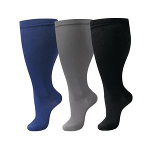 3 paia di calzini sportivi a compressione in nylon di taglia grande, comodi calzini a compressione - Product Image 1