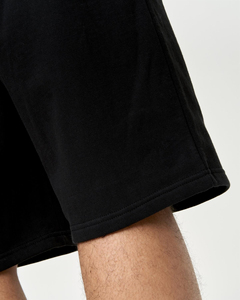 Men's Solid <b>Black</b> Cotton Bermuda Shorts Mid Waist Elastic Comfortable Casual Wear - Product Image 5