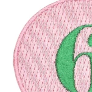 Pretty Girl Number 6 <b>Patch</b> Pink & Green Embroidered Round Applique Iron On Sew On Badge for <b>Jackets</b> Bags Hats DIY Garment - Product Image 5