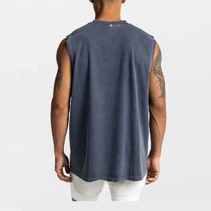 High Quality Men's Casual Sport Gym Fitness Workout Tank Top Vintage Acid Wash <b>Stringer</b> Sleeveless <b>Vest</b> Distressed Look Ashion - Product Image 2