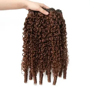 Peluca de Cabello Humano 100% Remy con Trama Completa, Rizada, con Reflejos, Larga, Marrón, Textura Rizada Natural, Personalizable - Product Image 2
