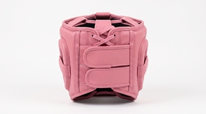 Protège-tête en cuir rose avec fermeture auto-agrippante, protection de base, équipement d'entraînement unisexe - Product Image 2