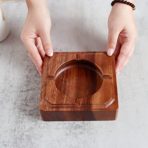 Eco-Friendly Handmade Classic American Style Wooden Customized Shape Tabletop <b>Ashtray</b> Cigar Ash Holder Decorative Smoking - Product Image 6