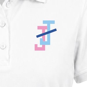 เสื้อโปโลปักลายสีขาวสำหรับผู้หญิง แขนสั้น คอปก ติดกระดุมด้านหน้า สวมใส่สบาย เหมาะสำหรับสโมสรและงานอีเว้นท์ - Product Image 5