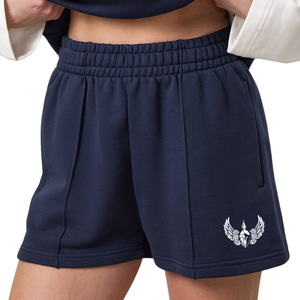 <b>Navy</b> Blue Shorts Women Relaxed Fit Gymwear Shorts Soft Touch Training Fitness Activewear Casual Sports Wear Daily Use - Product Image 1