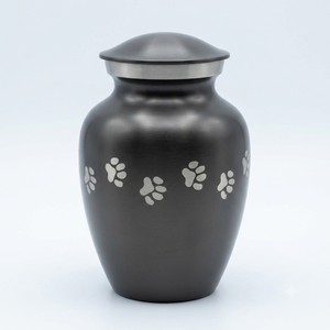 Handmade Brass Pet Cremation <b>Urn</b> Engraved Paw Prints Black Memorial Keepsake Ash Holder Funeral <b>Urns</b> for Dogs <b>Cats</b> Wholesale - Product Image 3
