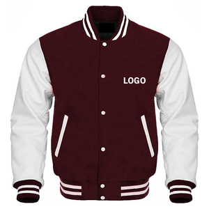 Custom Black Wool Varsity <b>Jacket</b> Men's Leather Sleeve Embroidered Front Logo Casual Autumn Baseball <b>Jacket</b> - Product Image 6