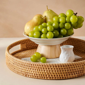 Handcrafted Eco-Friendly Rattan <b>Storage</b> <b>Tray</b> with Handles-Space-Saving Design for Kitchen Bathroom & Home Decor - Product Image 3