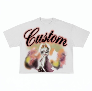 T-shirt Homme Oversize Personnalisé à Manches Courtes, Col Rond, Imprimé, Style Urbain avec Détails en Strass - Product Image 1
