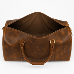 High Quality Leather Duffle <b>Bag</b> Men Business Travel Weekend Gym <b>Overnight</b> Luggage <b>Bag</b> - Product Image 4