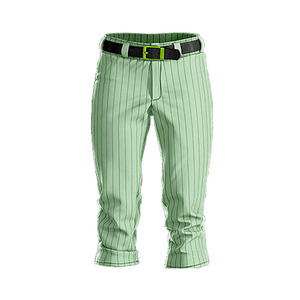 Ensemble uniforme de baseball vert, maillot en mesh, pantalon à rayures fines, logo personnalisé, vêtements d'équipe pour adultes, 100% polyester, manches courtes, imprimé animal - Product Image 5