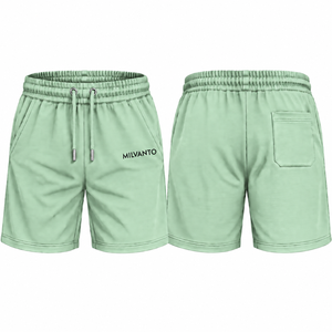 Custom Mint <b>Green</b> <b>Men's</b> Premium French Terry <b>Shorts</b> Drawstring Elastic Waist Band Side Pockets Custom Printing Breathable <b>Shorts</b> - Product Image 1