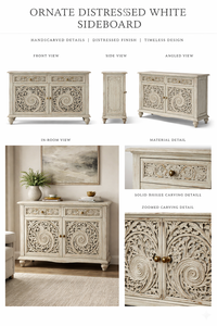 Excellent Quality Solid Wood Spiral Motif 2 Door <b>Sideboard</b> with Drawers for Home and Hotel Use Available at Factory Price - Product Image 2