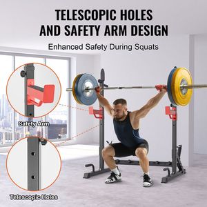 Adjustable Multi-Functional Power <b>Rack</b> with Squat Stand Free Bench Press Weight <b>Plate</b> Storage Hook Custom Wood Packaging - Product Image 5