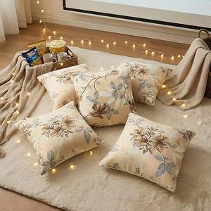 Juego de 5 Fundas de Cojín de Algodón de 16x16 Pulgadas con Estampado Floral, Clásicas, Disponibles en Diferentes Tamaños y Diseños, Funda de Almohada Suave - Product Image 1