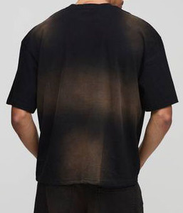 เสื้อยืดพรีเมียมผ้าฝ้าย 100% ทรงปกติ สไตล์วินเทจ ลุคสตรีทแวร์ สำหรับผู้ชาย คุณภาพสูง ผ้าเทอร์รี่ OEM ซักแล้วไม่หดตัว - Product Image 2