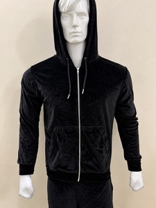Custom Luxury Velvet Lightweight Eco-Friendly Breathable 2 1 ODM <b>Tracksuit</b> Men <b>Women</b> Embroidered <b>Velour</b> Drawstring Jogging Suit - Product Image 3