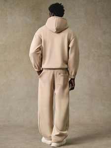 Conjunto de Sudadera con Capucha y Forro Térmico para Invierno, Unisex, Tallas Grandes, Estilo Urbano, con Cierre de Cremallera, Ligero - Product Image 5