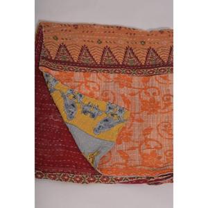 ผ้าห่มกันธาพิมพ์ลายทำมือ เป็นมิตรกับสิ่งแวดล้อม ลายดอกไม้สไตล์วินเทจ ผ้าฝ้ายอินเดีย โบโฮ ผ้าคลุมเตียง ผ้าห่มสองด้าน ของขวัญ ใช้ได้ทุกฤดู - Product Image 5