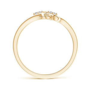 Anillo de Dos Piedras con Nudo Infinito y Diamante Cultivado en Laboratorio de Corte Redondo en Oro de 10K/14K/18K, Plata de Ley y Baño de Rodio para Fiesta de Compromiso - Product Image 4