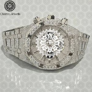 ชาร์ม_จิวเวลส์นาฬิกาข้อมือผู้ชายสุดหรู ขนาด 42 มม. หน้าปัดทรงกลม สายสแตนเลสสตีล พร้อมคริสตัลแซฟไฟร์ โครโนกราฟ ตัวล็อคแบบพับ - Product Image 4