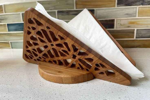 Porta Servilletas de Madera para Mesa, Dispensador de Servilletas Rústico Estilo Granja para Restaurante, Caja de Pañuelos de Madera - Product Image 2