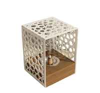 Brûleur d'encens Bakhoor Barira Homes de luxe en marbre et bois de manguier avec incrustation de nacre, motif floral traditionnel sculpté, écologique et durable