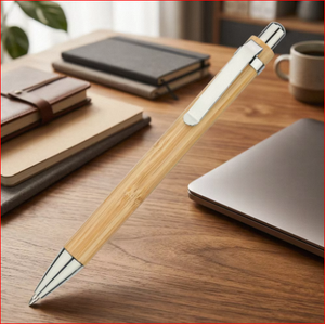 Stylo bille en bambou, instrument d'écriture de bureau écologique, style simple, cadeau promotionnel - Product Image 6