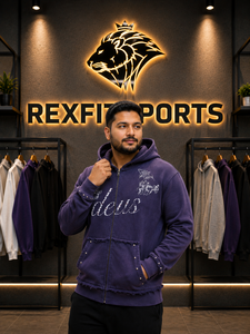 REXFITSPORTS 2026 Custom Purple Graphic <b>Zip</b> Up Hoodie Unisex Cotton Polyester Fleece Streetwear <b>Full</b> <b>Zip</b> <b>Sweatshirt</b> Private - Product Image 4