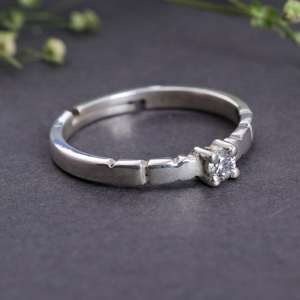 Sterling <b>Silver</b> <b>Adjustable</b> Solitaire Cubic Zirconia <b>Ring</b> for Women Luxury Handmade Wholesale <b>Adjustable</b> Open <b>Ring</b> Fashion Bulk - Product Image 3