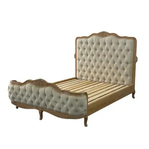 Lit de rangement réglable en hauteur Gavin en bois de mahogany massif de style mid-century avec finition naturelle de Java Furni Craft - Product Image 1