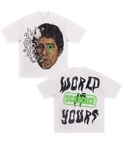 Camiseta de cuello redondo de alta calidad para hombre, camiseta de manga corta de lujo con patrón sólido, tela de Jersey, serigrafía, precio de fábrica al por mayor - Product Image 1