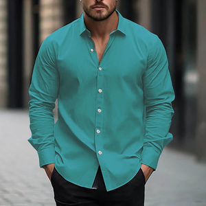 Chemise décontractée à manches longues pour homme, fournisseur ODM pour les acheteurs de vêtements en gros, chemise en Spandex/Coton, commande en gros, Bangladesh - Product Image 5